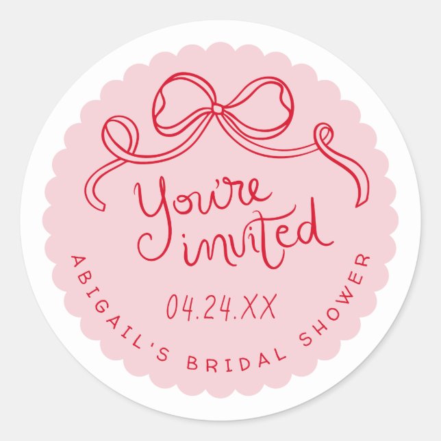 Sello para sobres Bridal Shower Whimsical Pink (Anverso)
