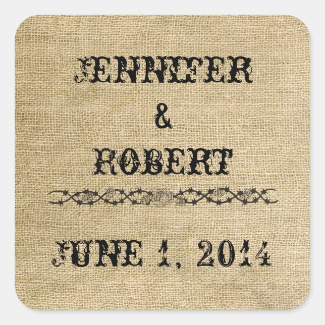 Sello para sobres Burlap Occidental (Anverso)