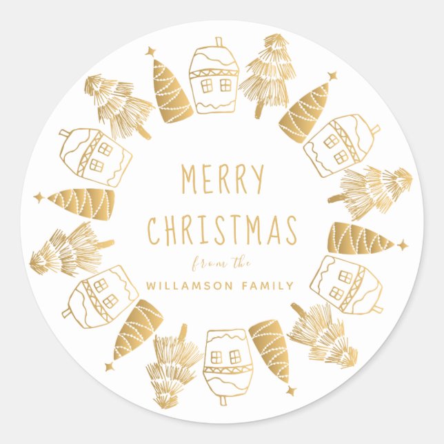 Sello para sobres caprichoso Personalizado navideñ (Anverso)