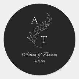 Sello para sobres clásico de Boda de hoja monográf