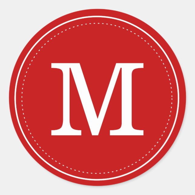 Sello para sobres clásico de monograma rojo (Anverso)