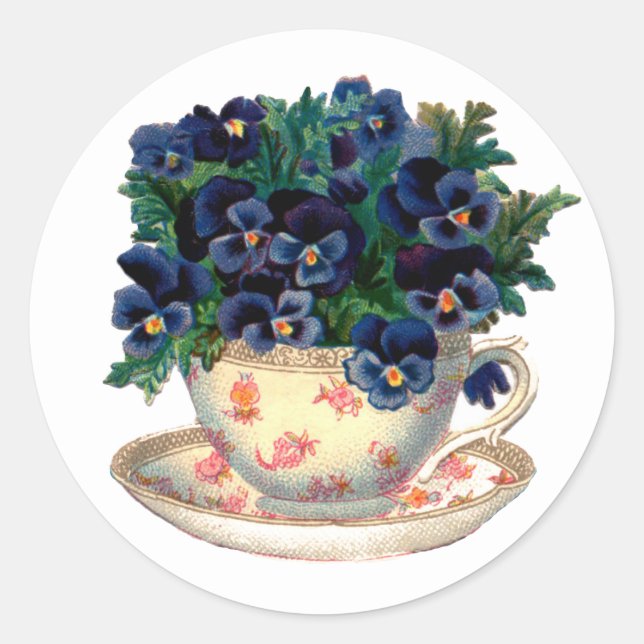 SELLO PARA SOBRES CON FLORES Y TEACUP (Anverso)