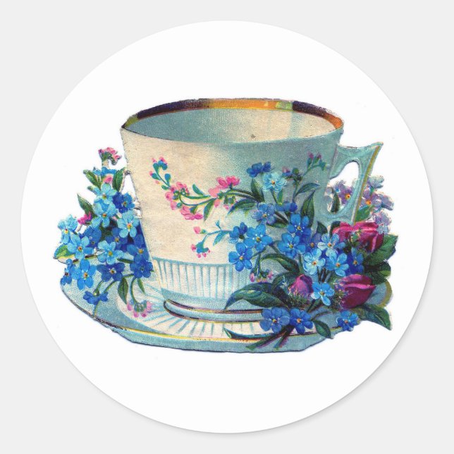 SELLO PARA SOBRES CON FLORES Y TEACUP (Anverso)