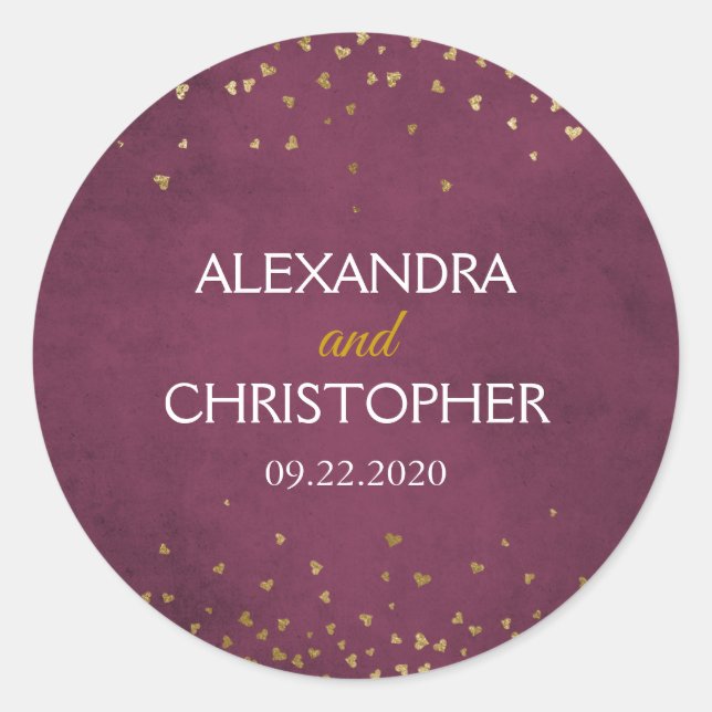 Sello para sobres Confetti de Borgoña y Relieve me (Anverso)