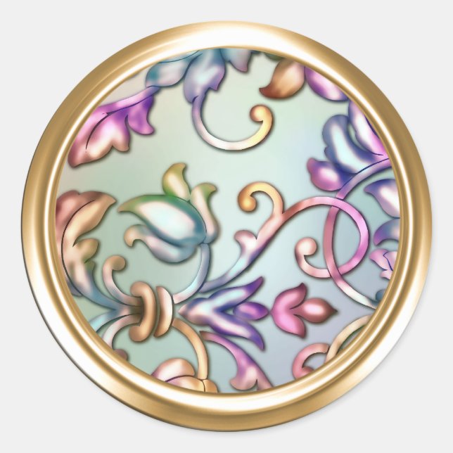 Sello para sobres Damasco de Oro y Arcoiris (Anverso)