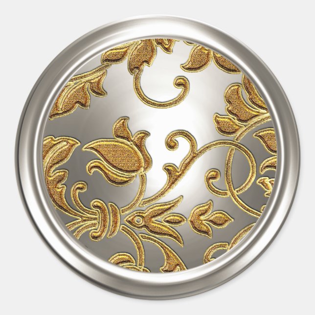 Sello para sobres Damasco de oro y plata (Anverso)