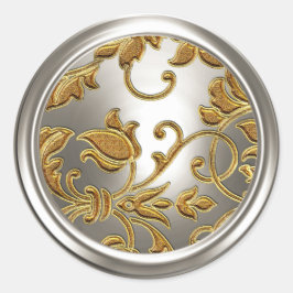 Sello para sobres Damasco de oro y plata