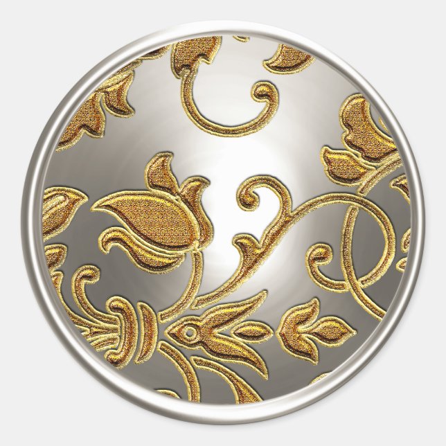 Sello para sobres Damasco de oro y plata (Anverso)