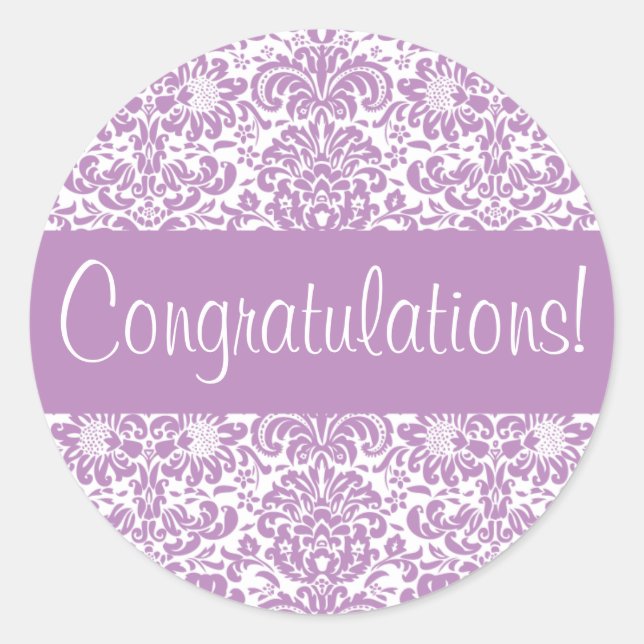 Sello para sobres Damask de felicitaciones (Anverso)