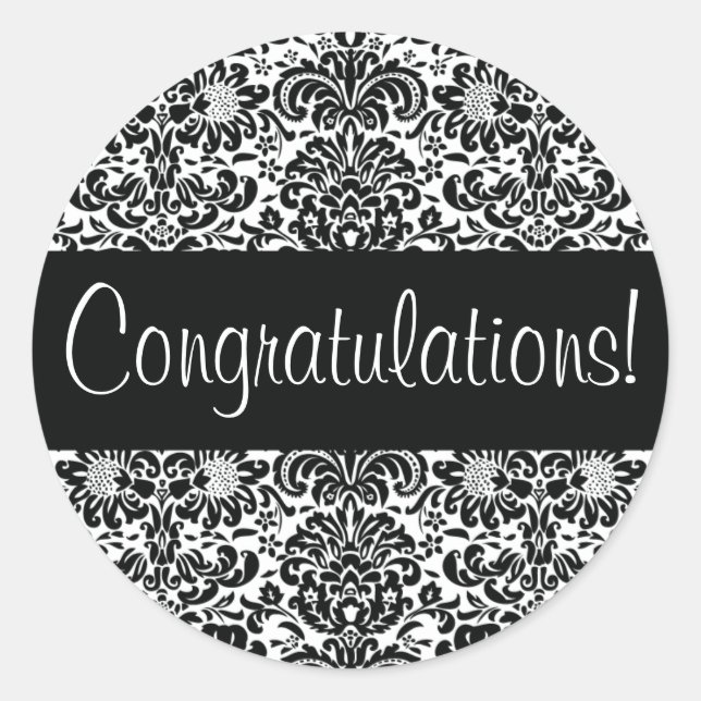 Sello para sobres Damask de felicitaciones (Anverso)