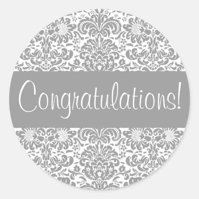 Sello para sobres Damask de felicitaciones (Anverso)