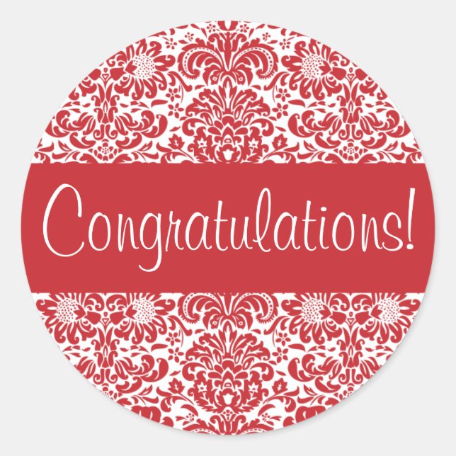 Sello para sobres Damask de felicitaciones (Anverso)