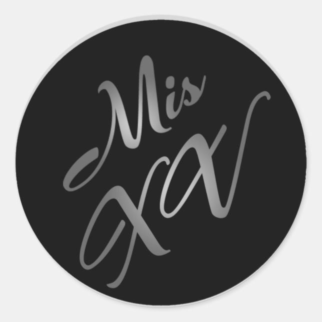 sello para sobres de 20 - 1.5" Mi XV Fiesta negro  (Anverso)