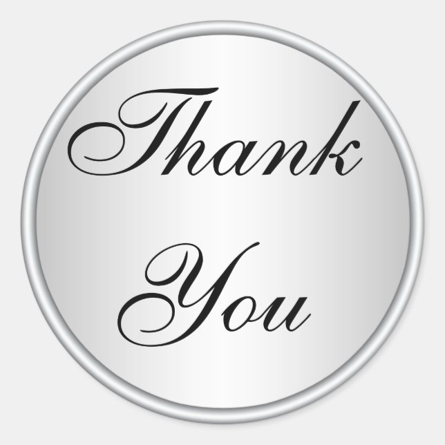 Sello para sobres de agradecimiento negro y platea (Anverso)