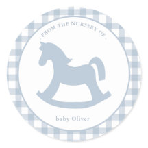 Sello para sobres de bebé de Blue Gingham