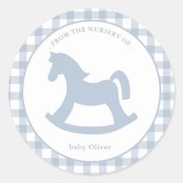 Sello para sobres de bebé de Blue Gingham