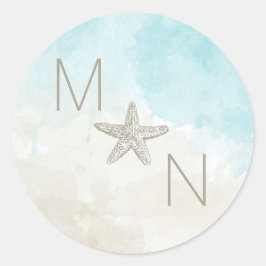 Sello para sobres de boda de color de agua de play