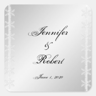 Sello para sobres de Boda de Invierno Silve White 