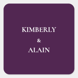 Sello para sobres de Boda púrpura sólido moderno