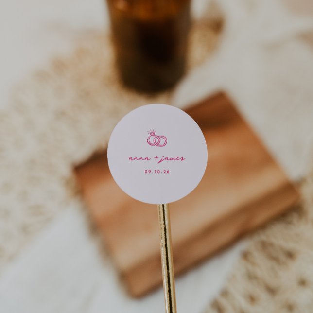 Sello para sobres de Boda rosa caprichoso (Subido por el creador)
