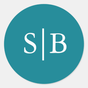 Sello para sobres de Boda Verde azulado de monogra