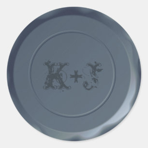 Sello para sobres de Bodas de Royal Slate Monogram