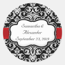 Sello para sobres de casamiento de Damasco de cint