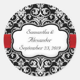 Sello para sobres de casamiento de Damasco de cint