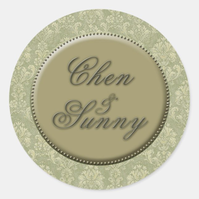 Sello para sobres de casamiento personalizado (Anverso)