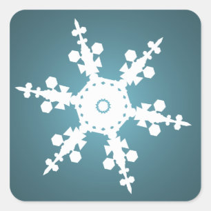 sello para sobres de copo de nieve azul