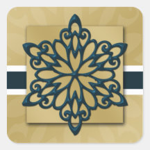 sello para sobres de copo de nieve azul