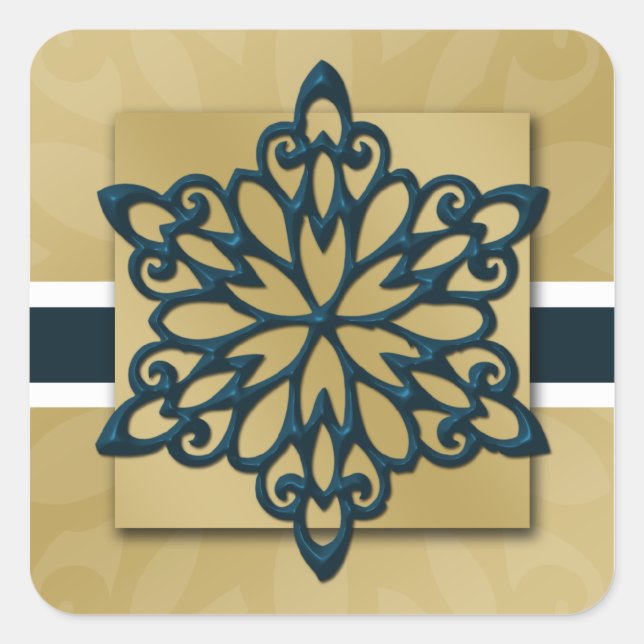 sello para sobres de copo de nieve azul (Anverso)