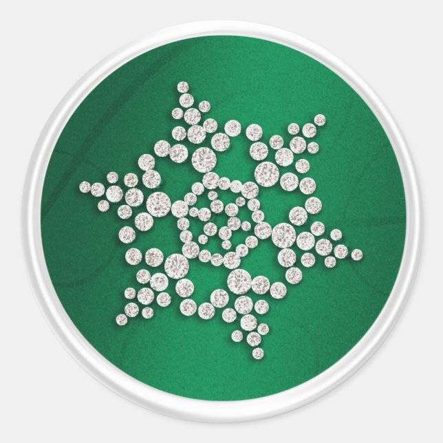 Sello para sobres de copo de nieve Emerald Crystal (Anverso)