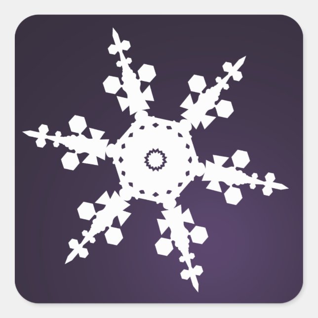 sello para sobres de copo de nieve púrpura (Anverso)