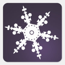 sello para sobres de copo de nieve púrpura