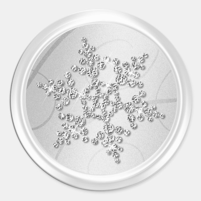 Sello para sobres de copos de nieve de cristal pla (Anverso)