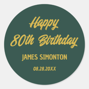Sello para sobres de cumpleaños 80 de Reto Script
