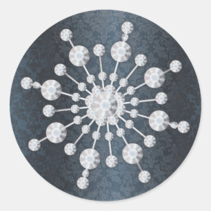 Sello para sobres de Damasco Azul de Snowflake de