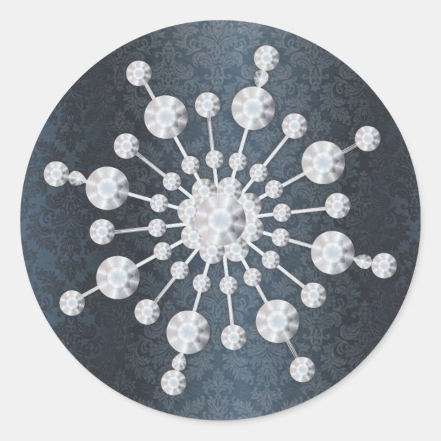 Sello para sobres de Damasco Azul de Snowflake de  (Anverso)