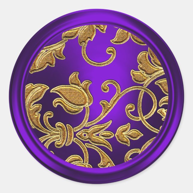 Sello para sobres de Damasco dorado y púrpura (Anverso)