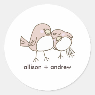 Sello para sobres de  de los Bodas de Lovebirds ca