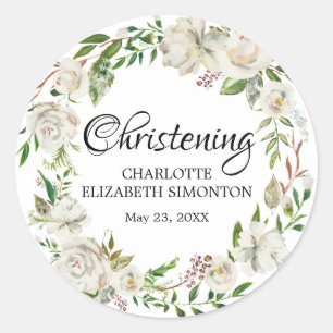 Sello para sobres de deshielo floral blanco