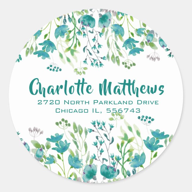 Sello para sobres de dirección de devolución botán (Anverso)