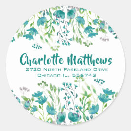 Sello para sobres de dirección de devolución botán