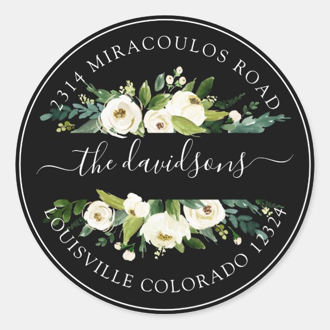 Sello para sobres de dirección de devolución flora (Anverso)