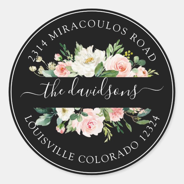 Sello para sobres de dirección de devolución flora (Anverso)