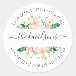 Sello para sobres de dirección de devolución flora