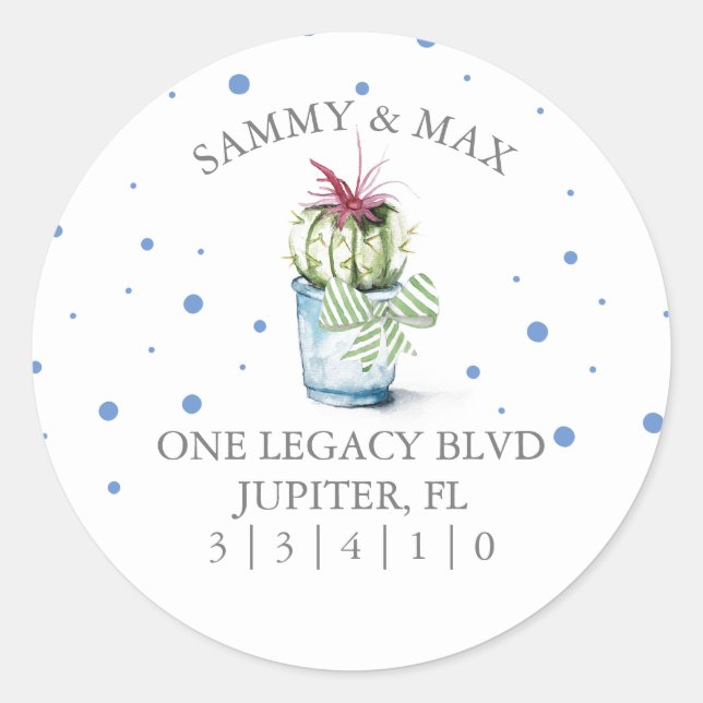 Sello para sobres de dirección de retorno de Cactu (Anverso)