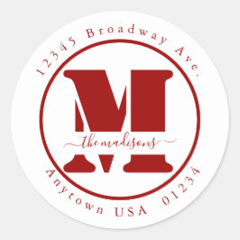 Sello para sobres de dirección de retorno de monog