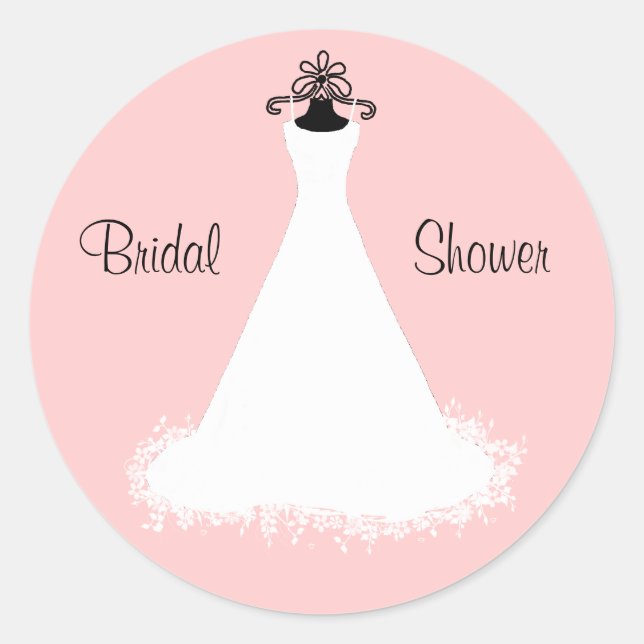 Sello para sobres de ducha de moda rosa y blanca (Anverso)